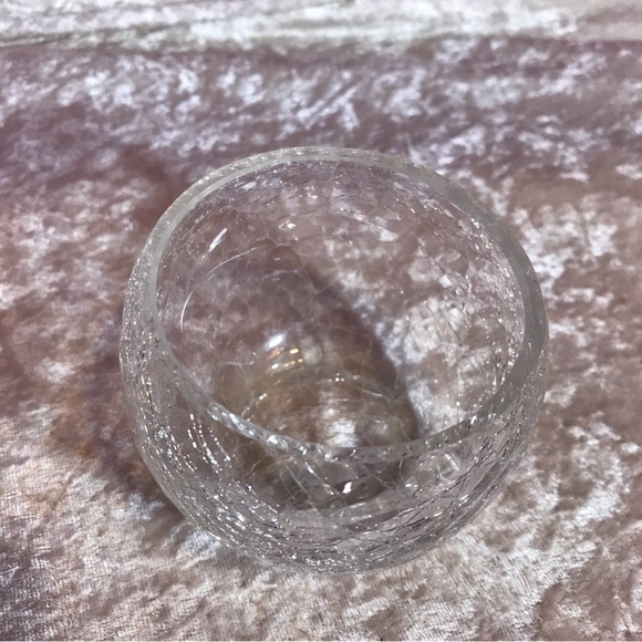 Antique Clear Crackle Glass Mini Bowl Small Vintage Kitchen Decor Dish Home EUC - Picture 4 of 8